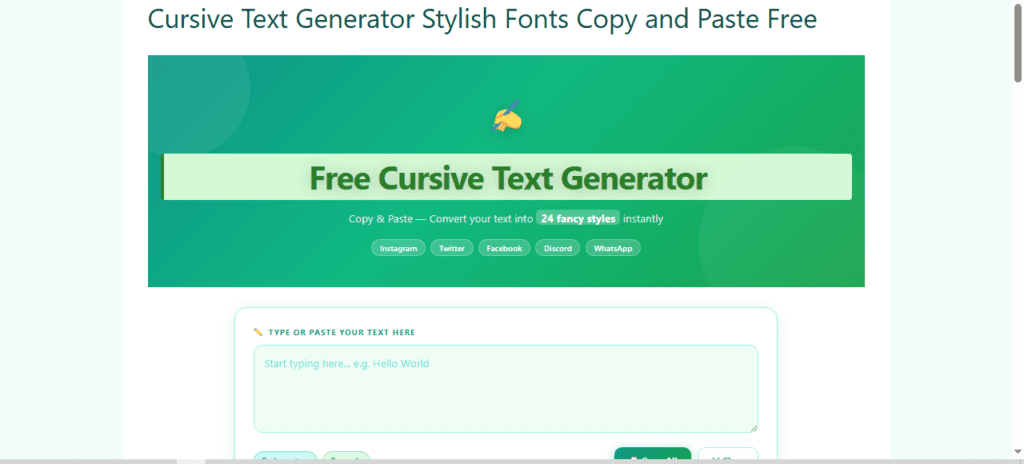 cursive text generator