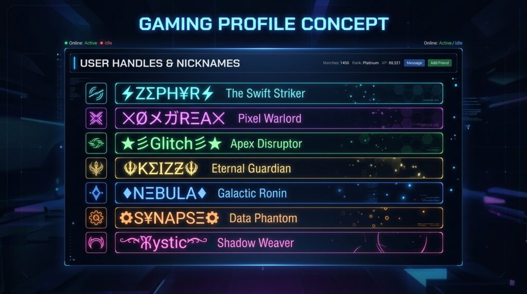 stylish Discord names and nicknames