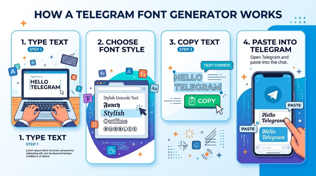 how to use a Telegram font generator