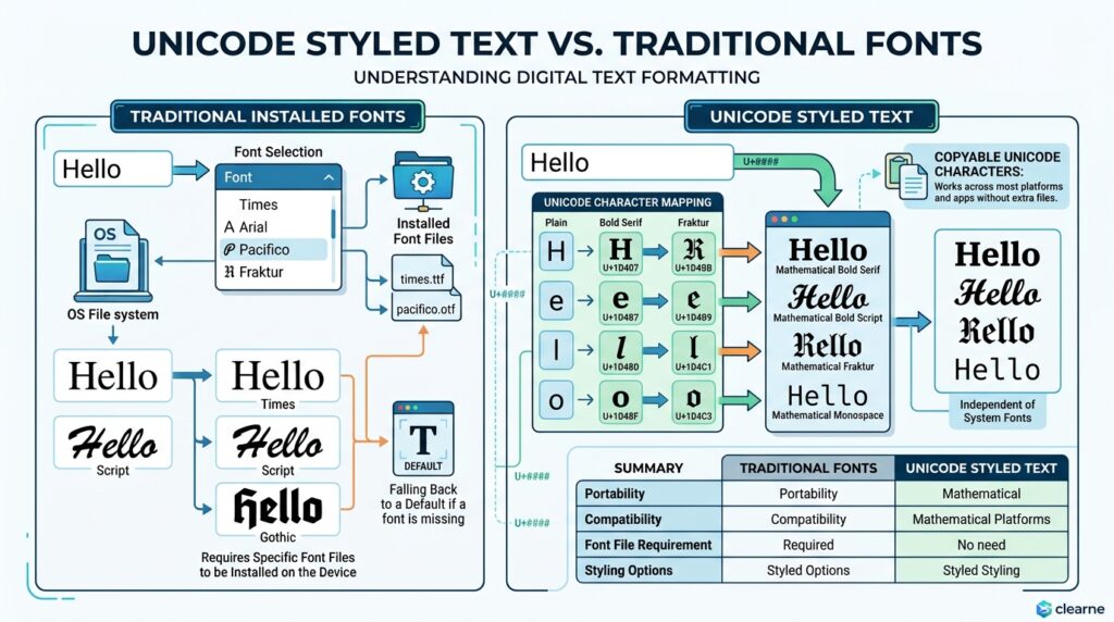 Unicode characters used by Telegram font generators